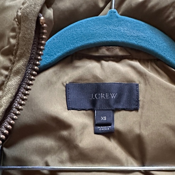 J. Crew Excursion Quilted Down Vest Olive Green XS Cabincore Outdoors Preppy - Picture 8 of 9